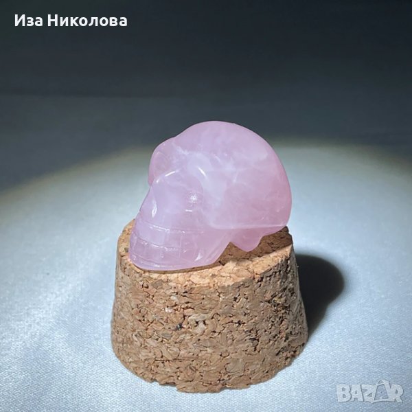 Череп от розов кварц, снимка 1