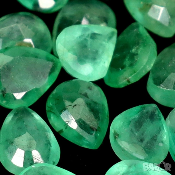 Кабошони 20бр. СМАРАГД 5х3.5 Emerald Brazil за бижута бижутери V38, снимка 1