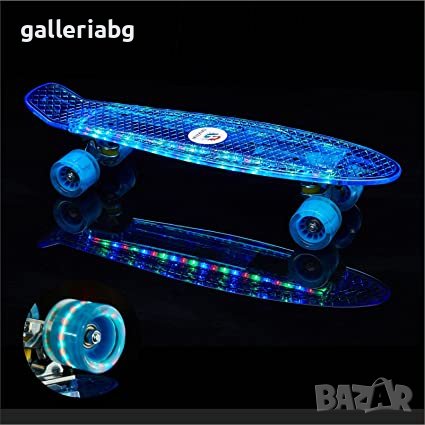 Светещ ЛЕД детски скейтборд - LED, Пениборд - Penny Board, снимка 1