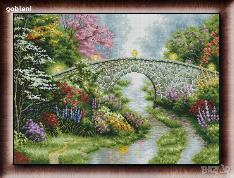 гоблен "ЛЯТНА ВЕЧЕР" Д46- размери 38*28 см,; 46 цвята; 49 лв., снимка 1