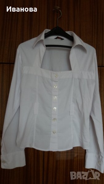 Бяла блуза с дълъг ръкав, снимка 1