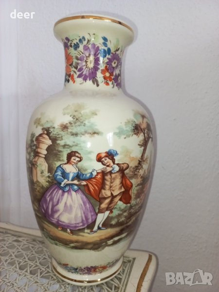 Красива, голяма, порцеланова, старинна ваза, снимка 1