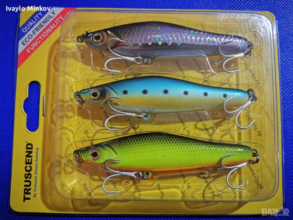9см. 17.5гр. 3бр. Воблер Pencil Lure Truscend, снимка 1