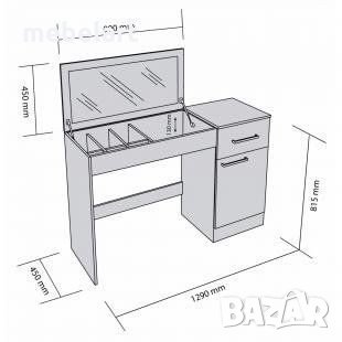 Тоалетка - Бял гланц, снимка 3 - Тоалетки - 26612449