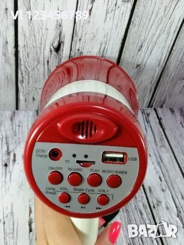 Мощен 15 вата мегафон и сирена за спортни мероприятия и демонстрации, снимка 3 - Други - 52110675