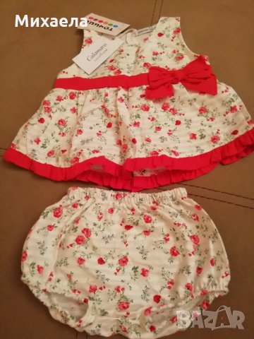 Бебешки комплект/рокля 74-80см, снимка 1 - Комплекти за бебе - 32776615