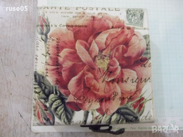 Кутия дървена бяла с цветна апликация и огледало, снимка 2 - Други ценни предмети - 26526398