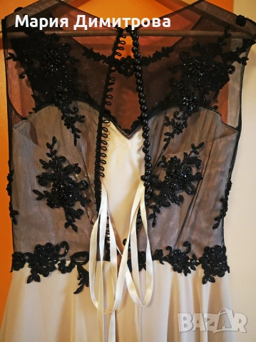 Официална рокля в бежово-черно, снимка 5 - Рокли - 52880185