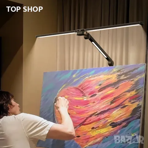 NGTeco LED настолна лампа, 1 метър Ярка регулируема настолна лампа с 3 светлинни ленти, дистанционно, снимка 6 - Настолни лампи - 49937954