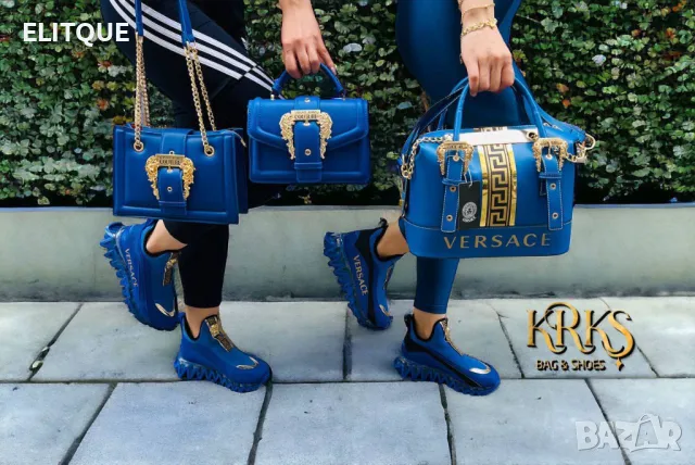 Дамска синя чанта Versace - Налични различни цветове Код D1547, снимка 2 - Чанти - 48362124