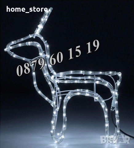 Коледен светещ елен, коледен елен височина 90 см, синя светлина, снимка 2 - Декорация за дома - 52358220