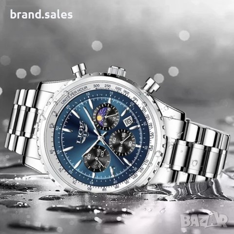 Елегантен кварцов часовник LIge, снимка 9 - Мъжки - 43198011