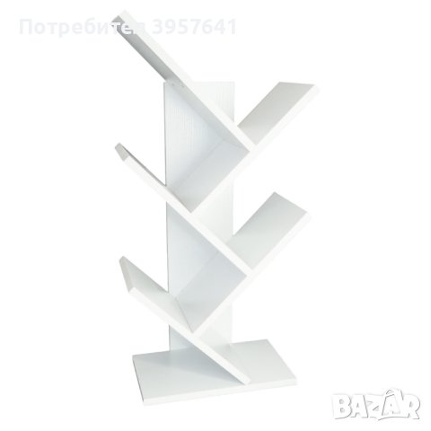 Етажерка за книги библиотека с 4 рафта бяла, снимка 5 - Етажерки - 43899365