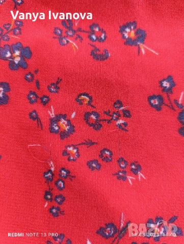 Pieces червена рокля на цветя М размер , снимка 6 - Рокли - 51363444