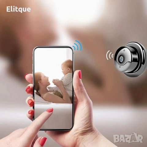 Мини HD камера V380 - Wi-Fi, IR нощно виждане и запис до 64G, снимка 2 - Друга електроника - 53095355