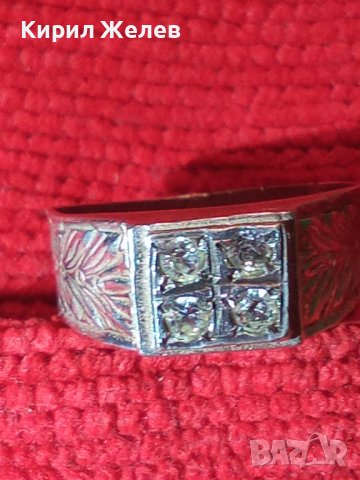 ФЛОРАЛНО ОРНАМЕНТИРАН СКЪПОЦЕНЕН АРТ ДЕКО ПРЪСТЕН СРЕБРО 800 МАЙСТОРСКА ИЗРАБОТКА с ЦИРКОНИ 25833, снимка 2 - Пръстени - 35826011