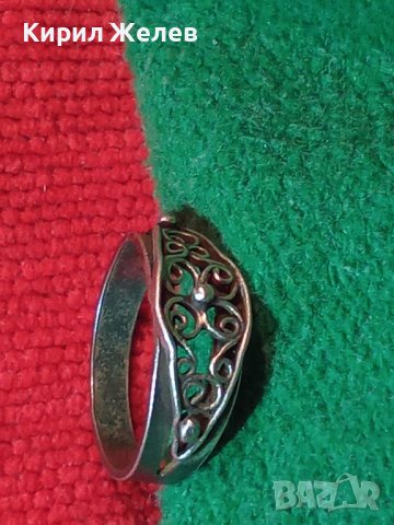 СТАРИНЕН СРЕБЪРЕН РЕТРО ОРНАМЕНТИКА ПРЪСТЕН ЛАКИРАНО СРЕБРО РЪЧНА ИЗРАБОТКА 12659, снимка 3 - Антикварни и старинни предмети - 43225159