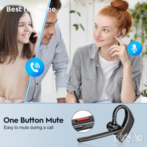 Бизнес Bluetooth слушалка New bee M50 – Шумопотискане, 24ч разговори и Bluetooth 5.2, снимка 2 - Bluetooth слушалки - 53062552