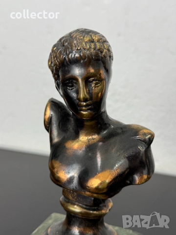 Гръцка бронзова фигура / бюст на Хермес. №7425, снимка 6 - Антикварни и старинни предмети - 51935926