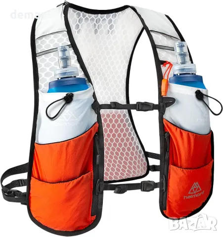 Хидратираща жилетка за бягане Haimont с 2 TPU меки колби, 5 л, оранжева, L