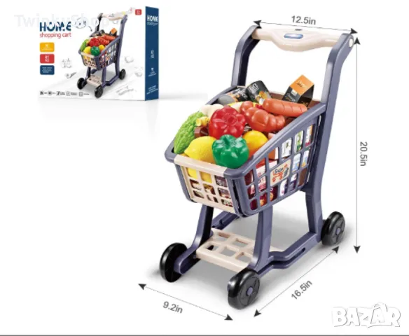 Комплект количка за пазаруване в супермаркет със светлинна музика, снимка 3 - Музикални играчки - 48151743