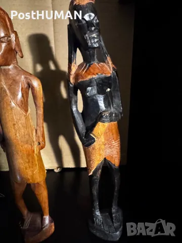 Африкански фигури - статуетки - дърво, снимка 2 - Колекции - 48223434