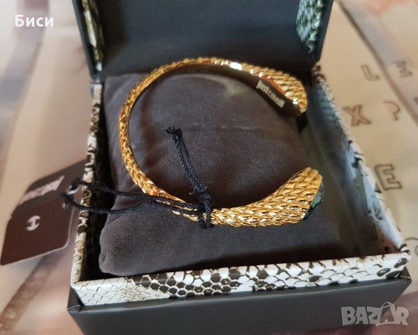 Just Cavalli-оригинална ,нова 18 к.позлатена гривна с естествени аквамарини, снимка 5 - Гривни - 35373799