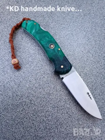 Сгъваем нож ръчно изработен + ПОДАРЪК кания