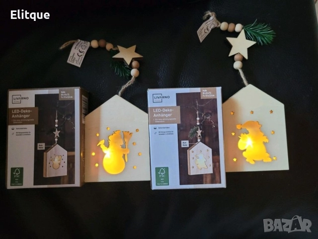 Светеща дървена фигурка, играчка за елха. , снимка 4 - Декорация за дома - 52904040