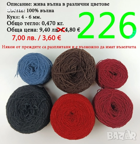 Евтини прежди в малки количества - нови и остатъци , снимка 3 - Други - 52042441