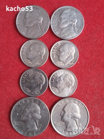Лот монети САЩ - 8 броя., снимка 2 - Нумизматика и бонистика - 53401918
