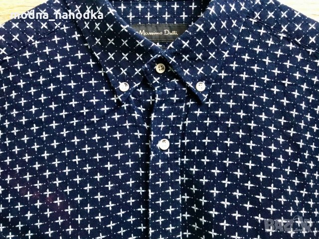 Плътна мъжка риза Massimo Dutti размер L, снимка 4 - Ризи - 35114179