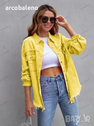 Дамско темпераментно ежедневно модерно дънково яке(риза), 15цвята, снимка 14 - Якета - 41473203