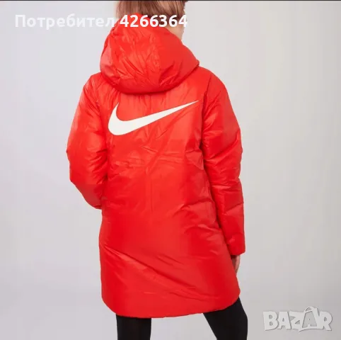 Дамско пухено яке : NIKE SPORTSWEAR REVERSIBLE PUFFER PARKA JACKET COAT RED S, снимка 1