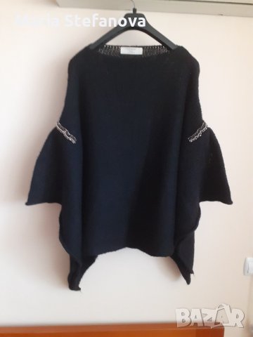 Пончо в черно с паети Zara Knitwear , снимка 4 - Палта, манта - 32477673