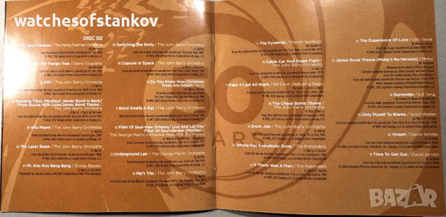 Best of Bond.... James Bond Two Discs w/ 50 Tracks by Capitol Records, снимка 8 - CD дискове - 50670965