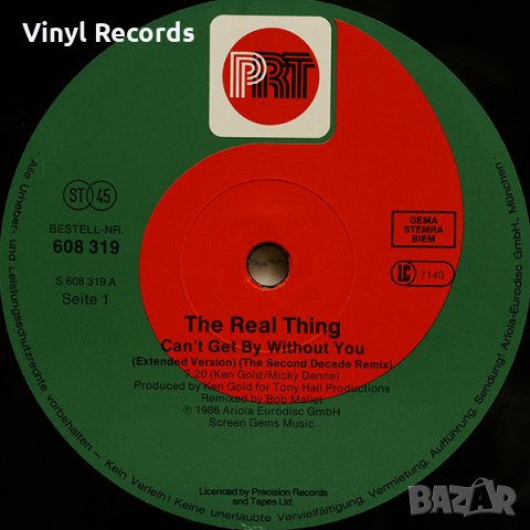 The Real Thing ‎– Can't Get By Without You ,Vinyl , 12", снимка 3 - Грамофонни плочи - 33676345