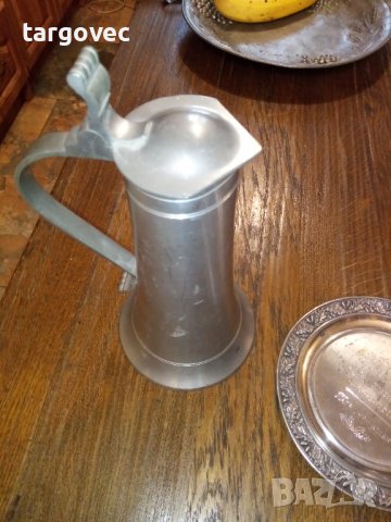 Уникален калаен комплект за вино, снимка 3 - Прибори за хранене, готвене и сервиране - 36662631