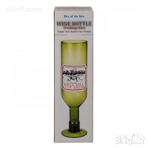 Чаша за вино във формата на обърната бутилка, снимка 2 - Подаръци за рожден ден - 39284656