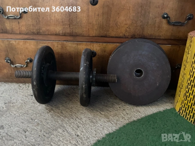 Професионална винтова щанга с чугунени дискове – 30 кг. 