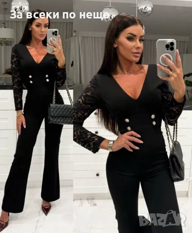 Дамски Гащеризон - Черен Или Червен Код D1979, снимка 2 - Гащеризони - 49379539