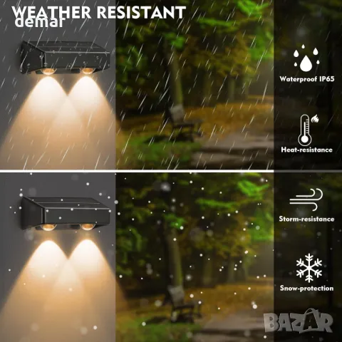 Външни соларни светлини sununiny, 9 цвята, ярки лещи, IP65, 4 броя, снимка 6 - Соларни лампи - 49514283