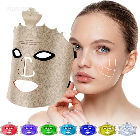 Маска за лице UBilli с LED светлина, 240 диода, домашна фототерапия, снимка 3 - Друга електроника - 53119626