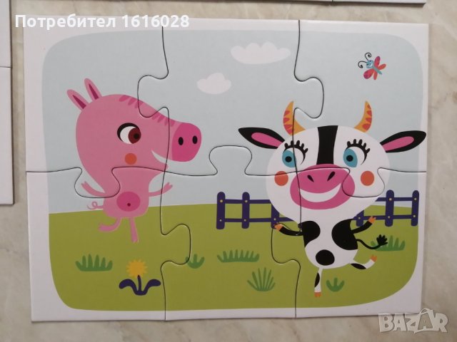 Детски пъзел 3 в 1 с три картинки на животни с големи части., снимка 13 - Игри и пъзели - 43251223