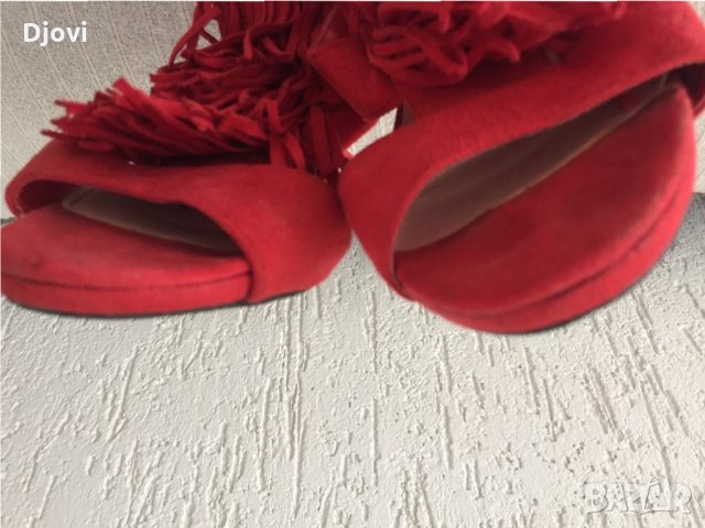 Червени интересни обувки, снимка 7 - Дамски елегантни обувки - 32445010