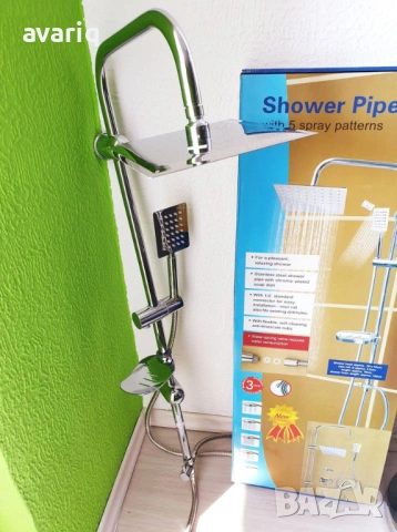 Намален от 99 лв Душ тръбна система БЕЗ СМЕСИТЕЛ. Душ пита и слушалка, снимка 6 - Душове - 53507786