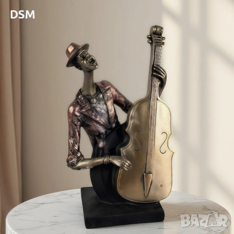 Нова Статуетка Музикант 3 Варианта - Китарист- Саксофонист -20см -Декорация Музика, снимка 3 - Статуетки - 53334201