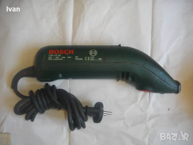 Швейцарско Електрическо ДЛЕТО ШАБЪР BOSCH PSE 180E Made in SWITZERLAND с 4 Приставки Оригинално БОШ, снимка 11 - Други инструменти - 47402347