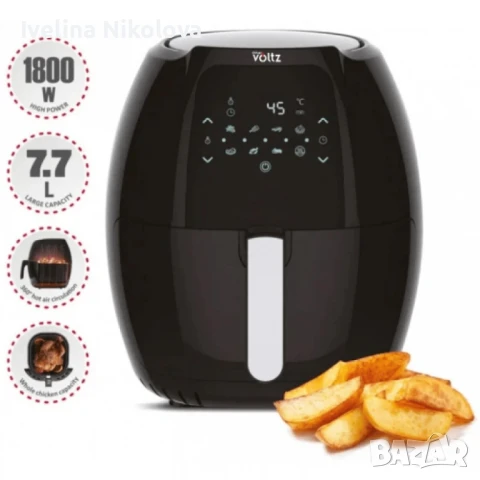 Промоция - Фритюрник AirFryer Voltz OV51980F 1800W, 7.7L, 2 години гаранция, снимка 3 - Други - 51416374