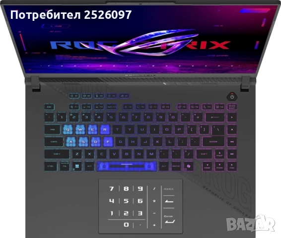 ASUS ROG G16/2,5K 240Hz/i7-13650HX/RTX4060 140W/32GB DDR5/1TB/Гаранция, снимка 4 - Лаптопи за игри - 52420422